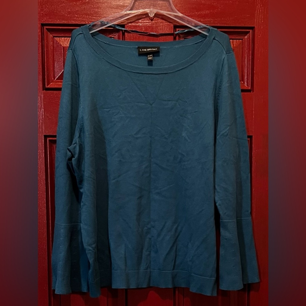 New Lane Bryant Teal Lightweight Bell sleeve Sweater, 18/20